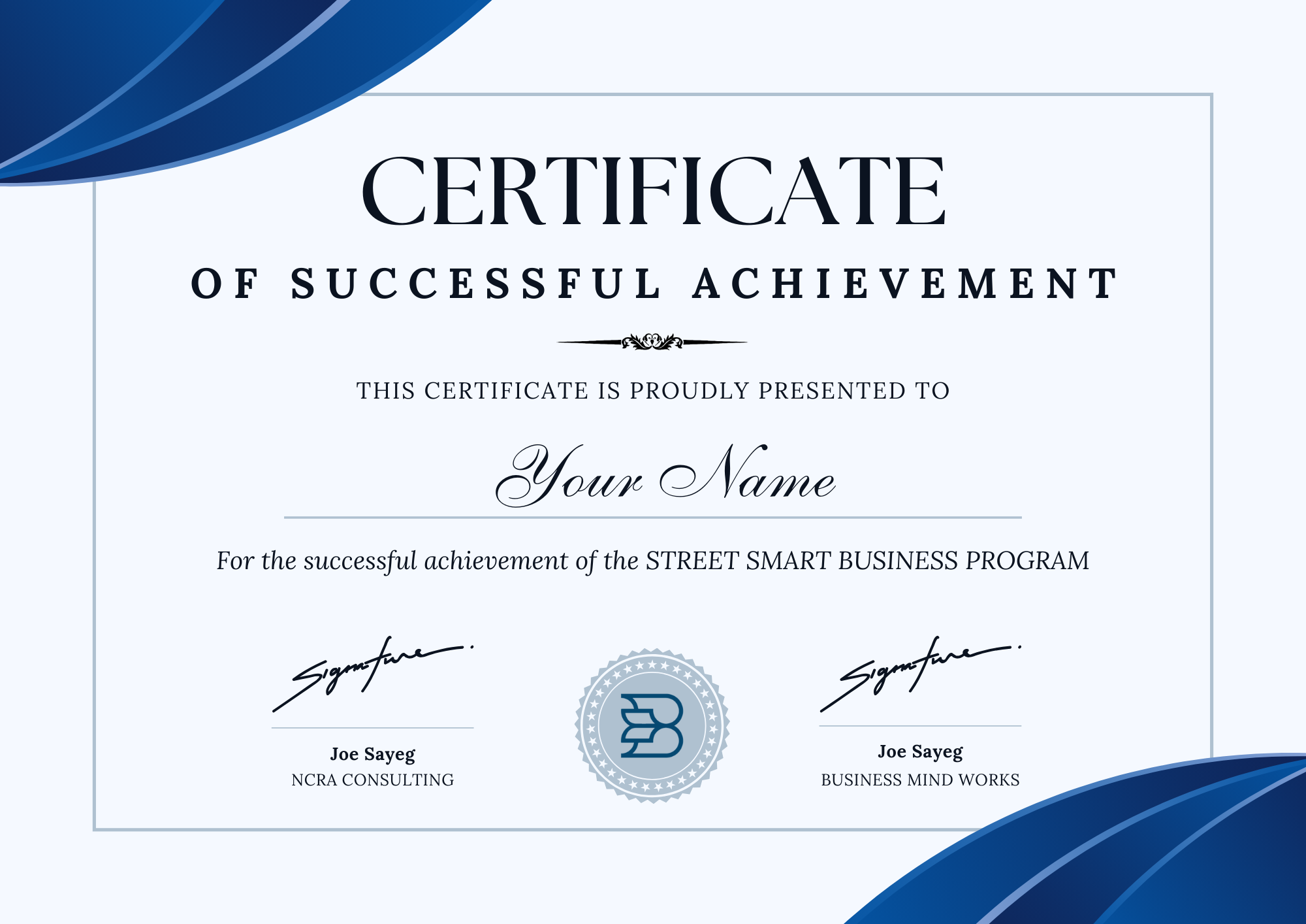 Certificate Of Achievement